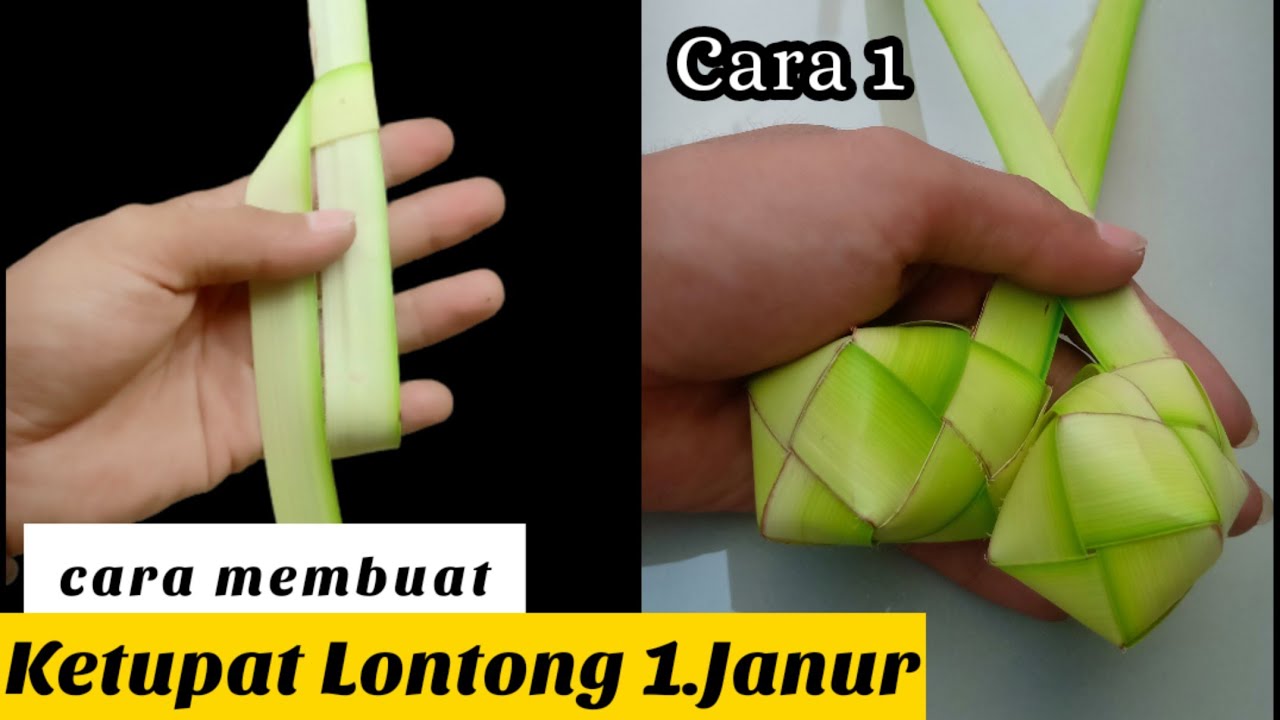 Cara membuat ketupat lontong 1 janur dari daun kelapa versi 1 / Nasuki titik terang