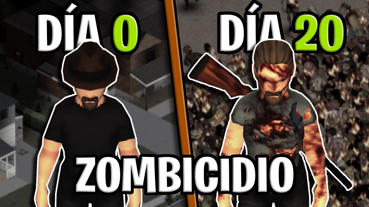 SOBREVIVO 100 días en PROJECT ZOMBOID (Dias 0 - 20)