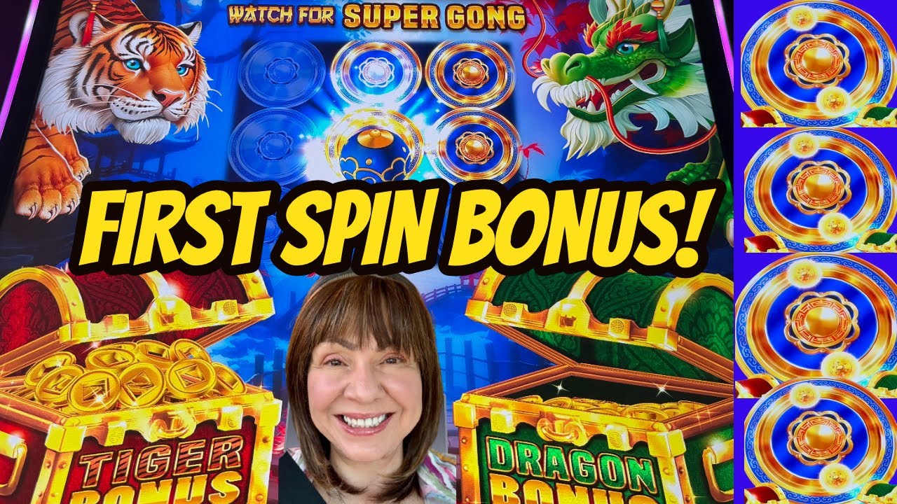 FIRST SPIN BONUS! Tiger & Dragon Super Gong # igtchallenge