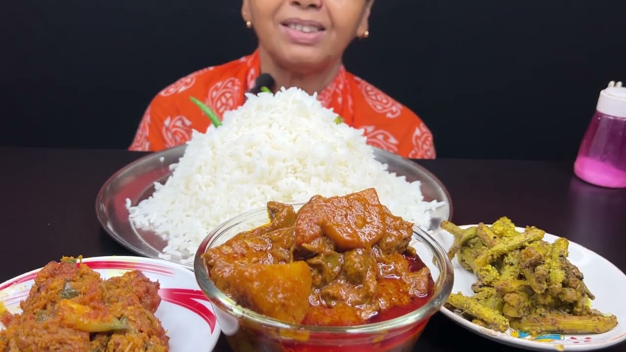 BIGBITES, EATING RICE WITH LOTE JHURI, CHICKEN GIZZERD CURRY, LOTI SORSHE।।