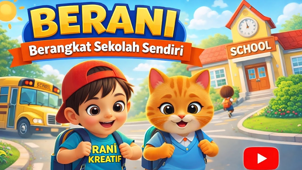 BERANI! 🎒 Lagu Anak Indonesia | Berangkat Sekolah Sendiri 💪 Kids Motivation Song