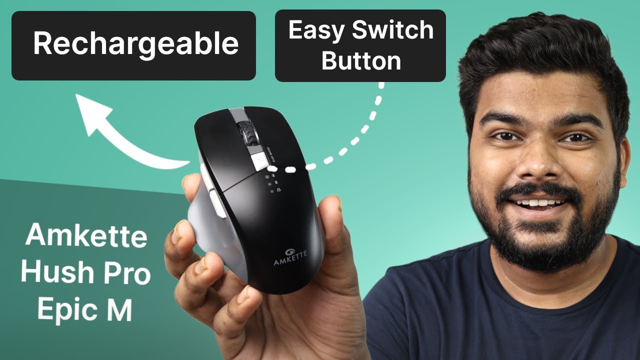 Rechargeable Wireless Mouse With Easy Switch Button | Amkette Hush Pro Epic M Review