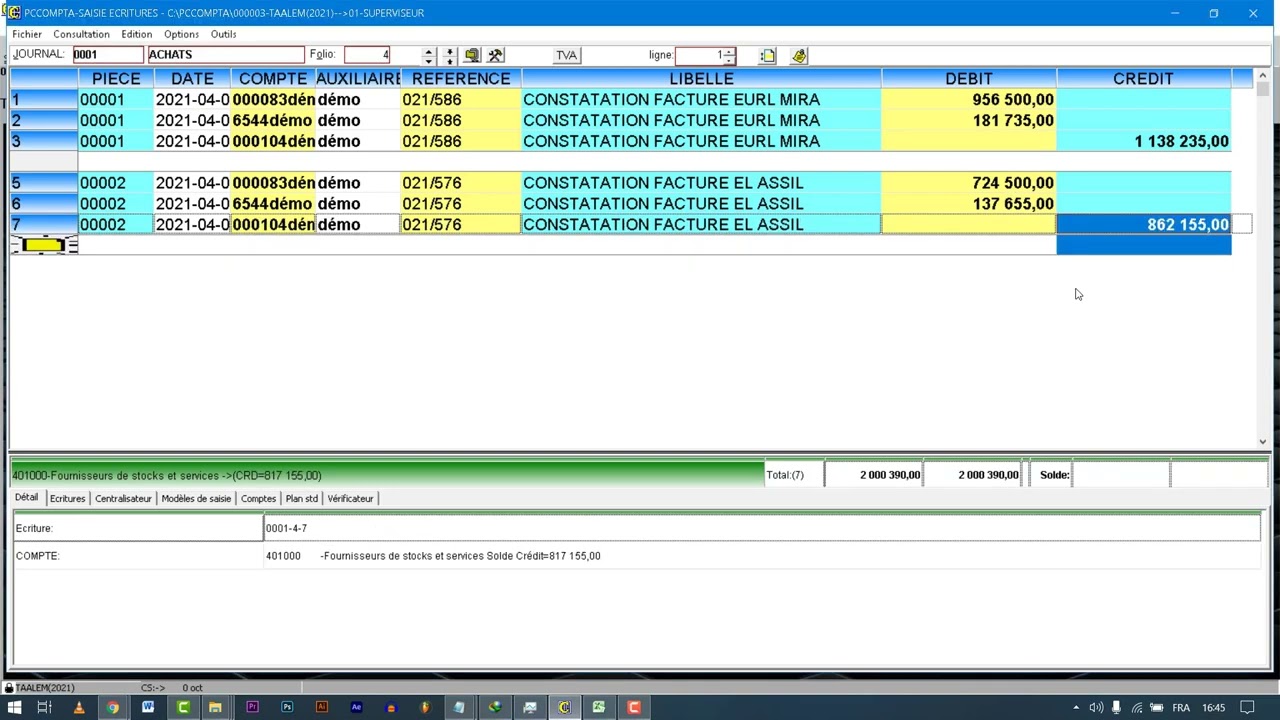 L10# فواتير المشتريات - Factures d'achat partie 2 / PC COMPTA
