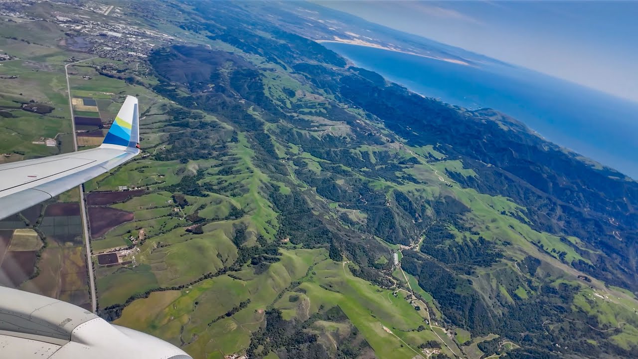 BEAUTIFUL SCENIC TAKEOFF FROM SAN LUIS OBISPO!! TAKEOFF FROM SLO OVER CALIFORNIA COAST! W/ ATC AUDIO