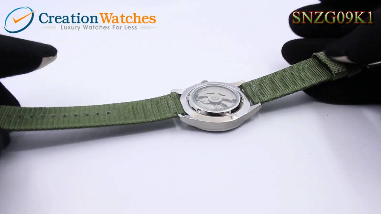 Seiko 5 Military Automatic Sports SNZG09 SNZG09K1 SNZG09K Men's Watch