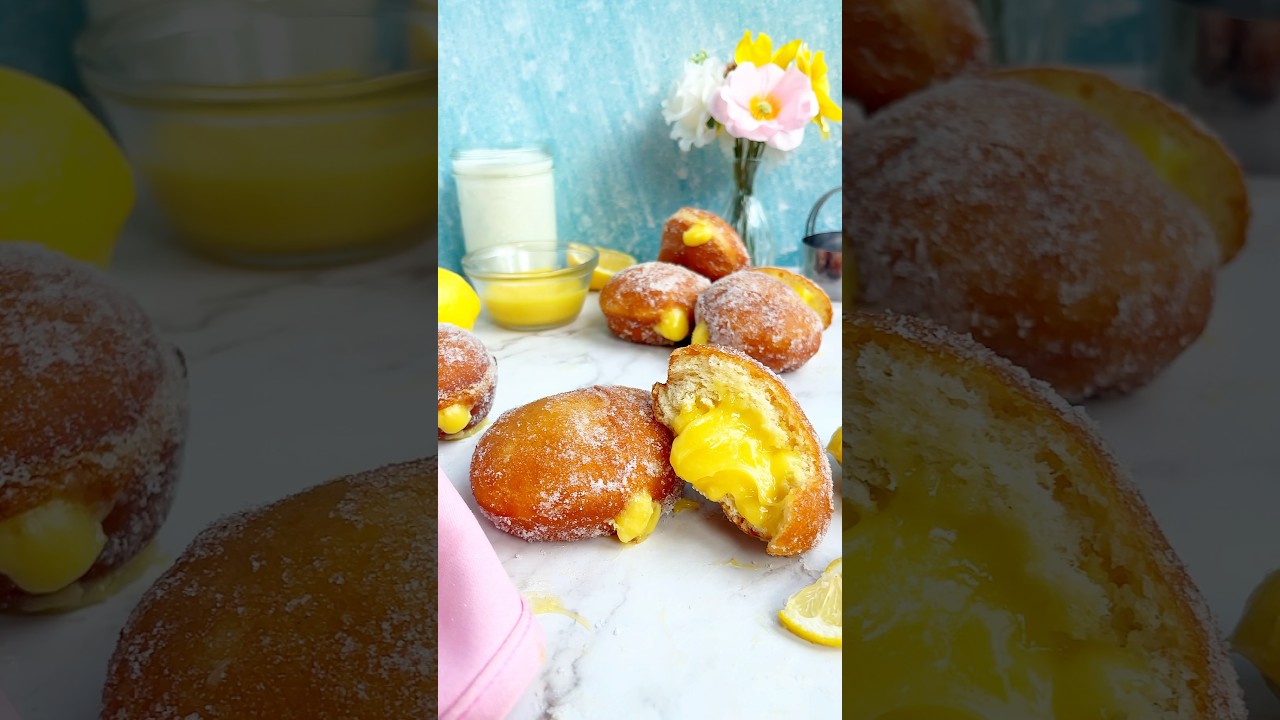 Best Fluffy Lemon Curd Donuts Recipe | Easy & Delicious! 