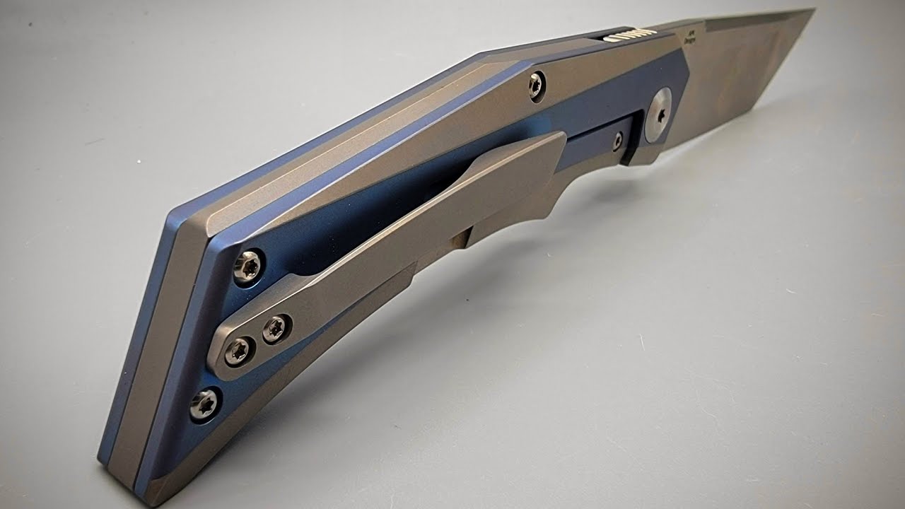 A TITANIUM POCKET KNIFE THAT COMES IN DIFFERENT BLADE SHAPES AND COLORS