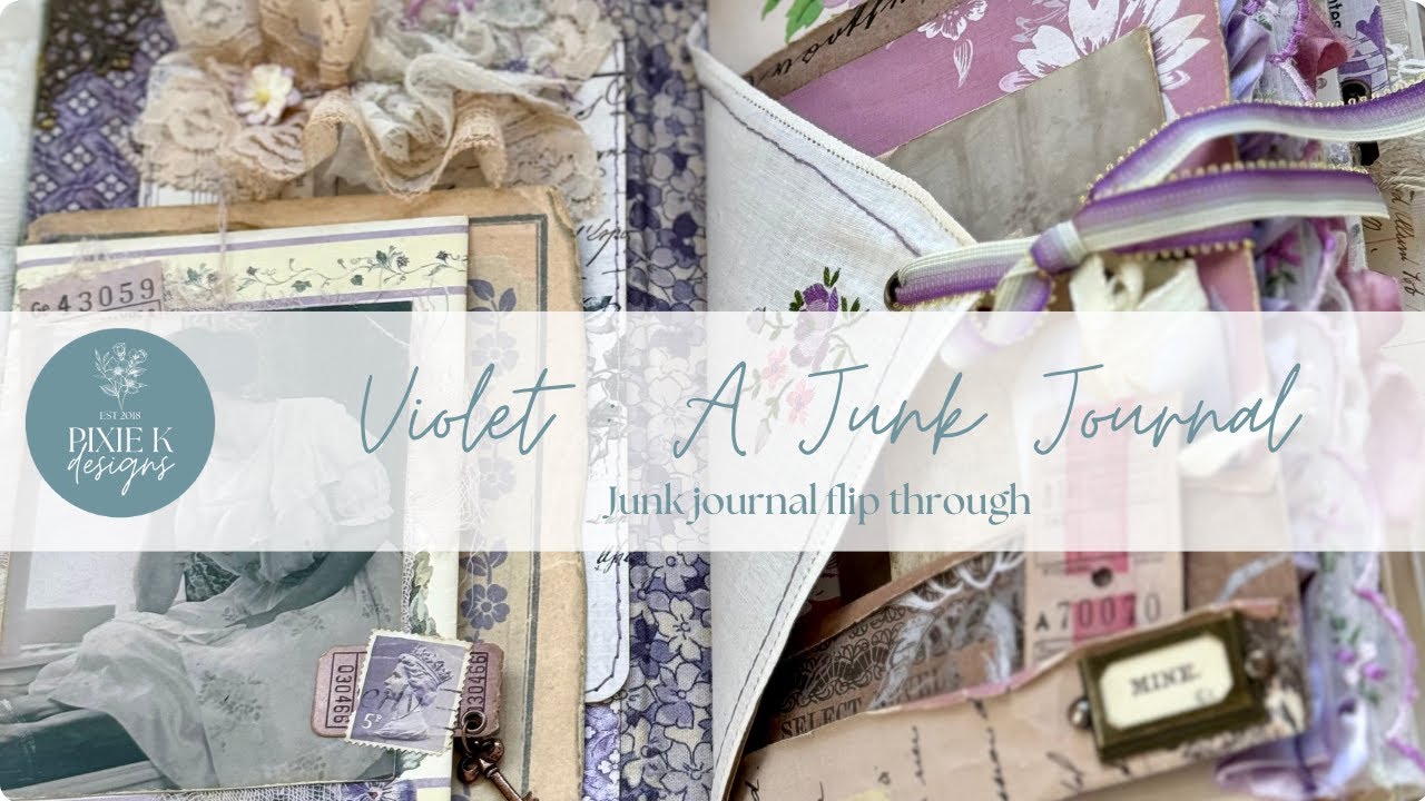 Violet. A pretty purple Journal.   Junk Journal Flip Through. (Now Sold. Thank you)