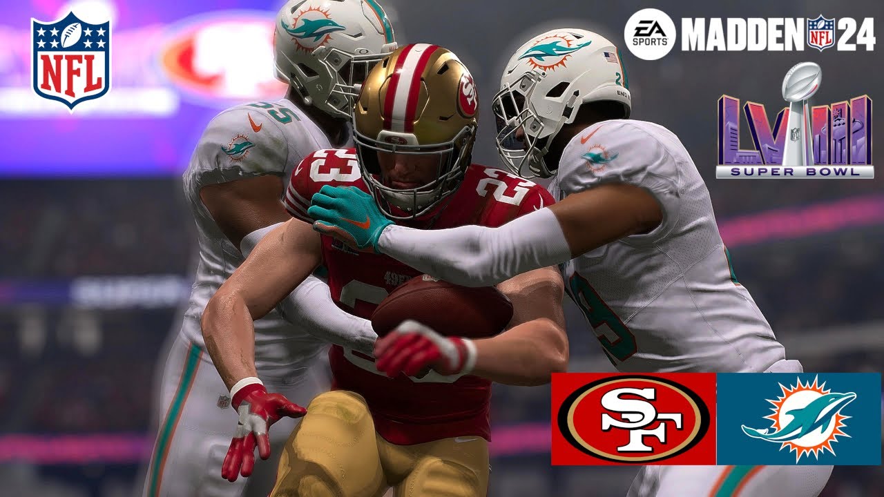 Madden 24 Super Bowl 58 San Francisco 49ers vs Miami Dolphins Simulation 2023 PS5 4K Game Play