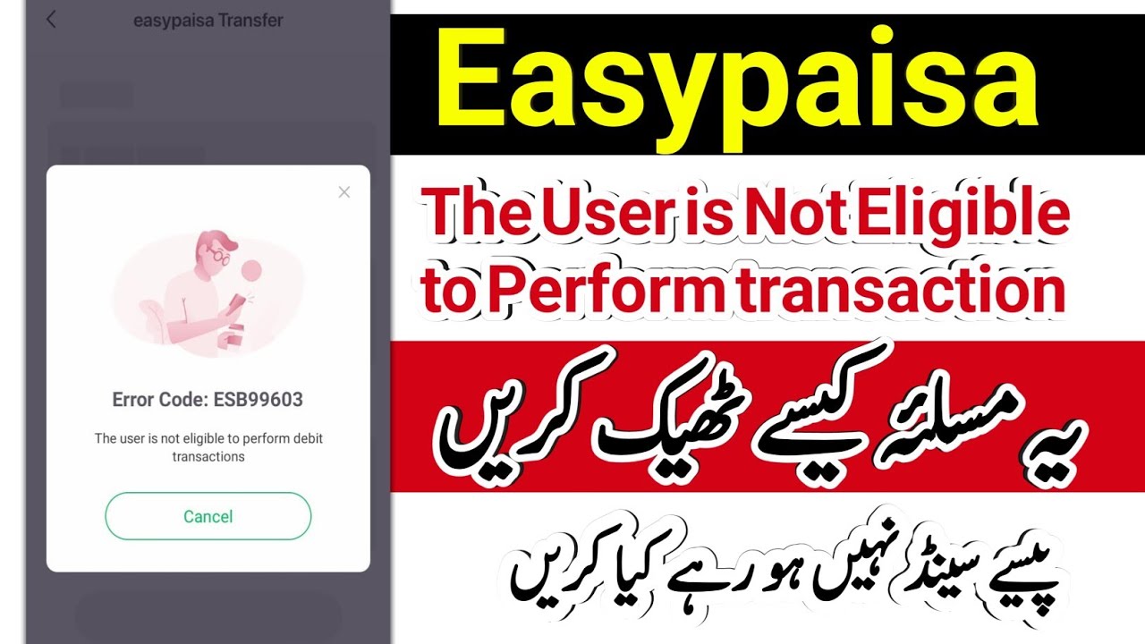The User is Not Eligible to Perform debit transaction | Easypaisa Payment send issue