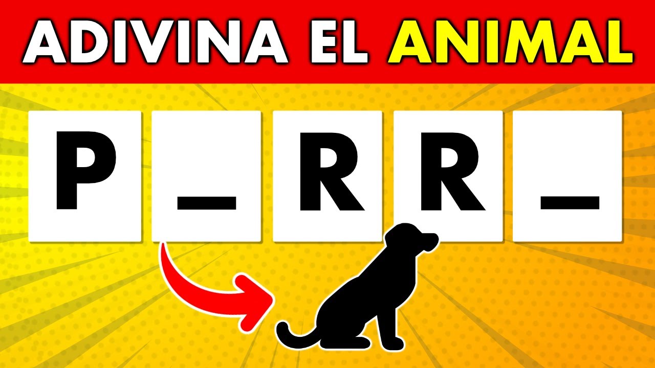 ADIVINA LOS ANIMALES sin Vocales 🐶🐱 Animales Quiz  - Fácil, Medio, Difícil - Hola Quizzer