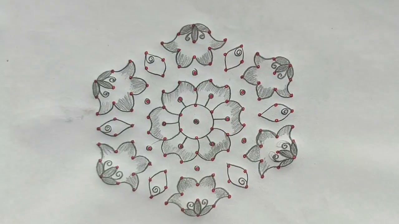 Shivaratri special rangoli🌺💐flowers rangoli designs💐🌺festival rangoli with the dots🌺💐simple rangoli
