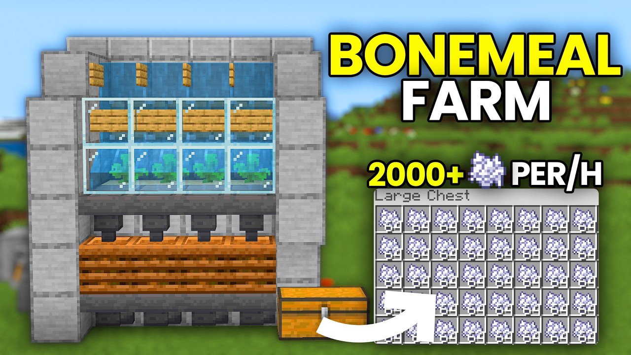 NEW EASIEST BONEMEAL Farm in Minecraft Bedrock 26.4!