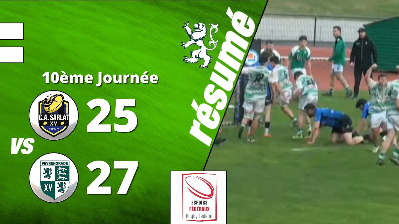 J10 Espoirs Féd C.A Sarlat vs Peyrehorade sports résumé