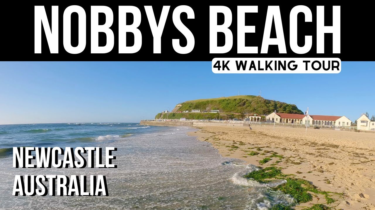 4K 🌅 Nobbys Beach Walking Tour 🇦🇺 Newcastle Australia