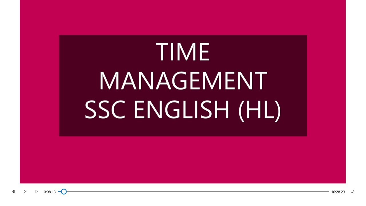 TIME MANAGEMENT FOR SSC ENGLISH (H.L) MAHARASHTRA STATE BOARD