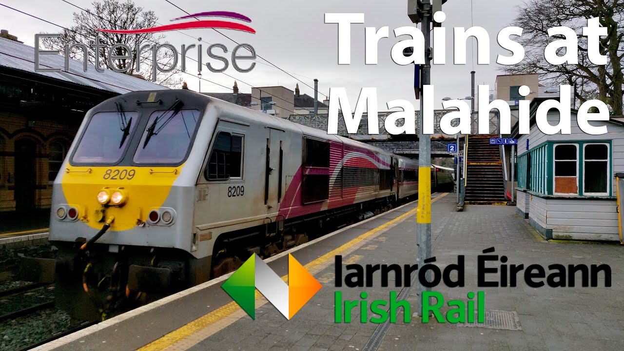 Trains in Ireland | Malahide station | DART + Enterprise + Irish Rail | 10-03-2020