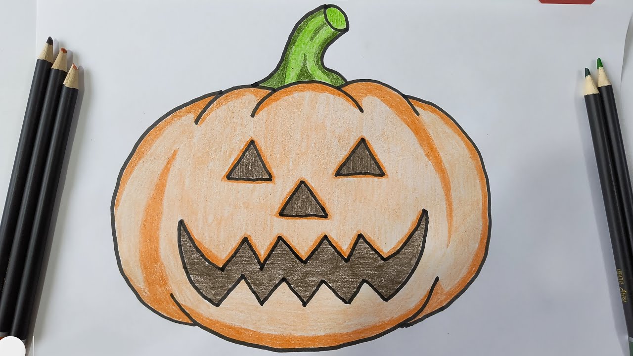 Jak narysować dynię na Halloween, Łatwy rysunek, Rysowanie dla dzieci