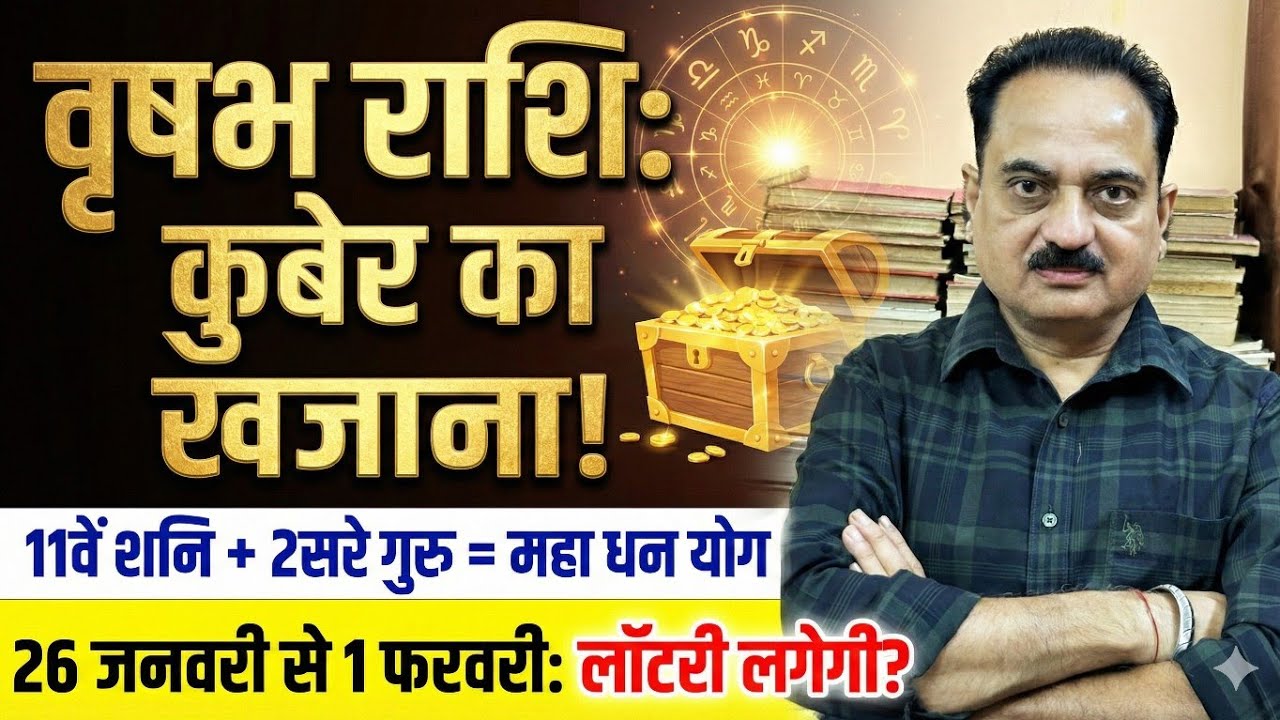 वृषभ राशि 26 जनवरी से 1 फरवरी 2026 | 11वें शनि और दूसरे गुरु ने खोल दिया कुबेर का खजाना  #Vrishabh