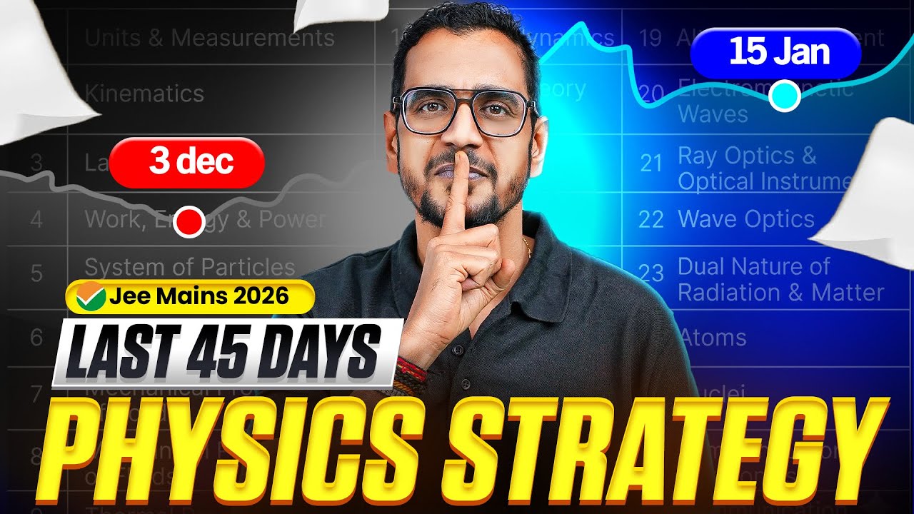 45 Days PHYSICS Master Plan For JEE MAIN 2026🤯 Must to Watch 🔥🙌
