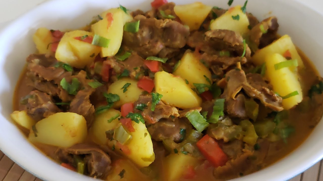 MOELA de frango com BATATA - Receita econômica e deliciosa!  #receitasdaelaine #frango #moela