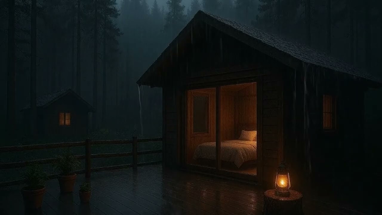 Forest Rainstorm Surrounding a Quiet Shelter 🌲 Perfect Ambience to Relax Fast
