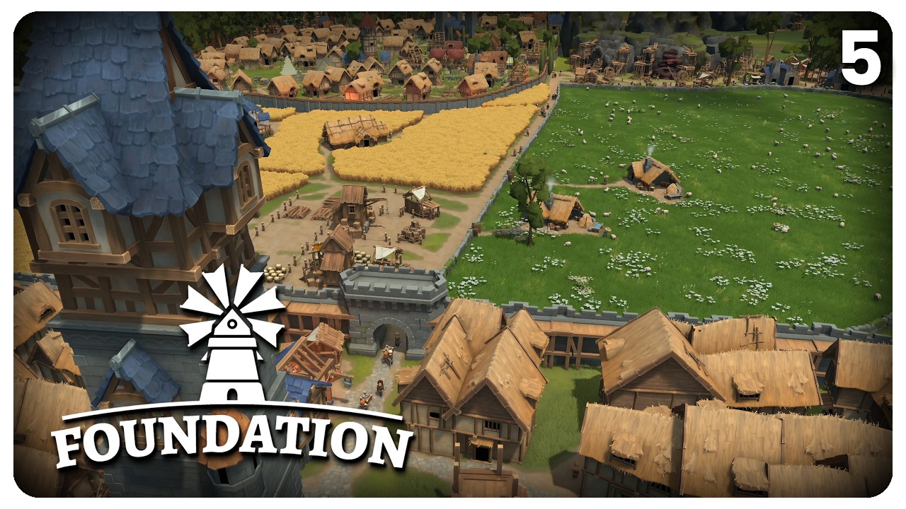 Building a Grand Tower & Marketplace | Foundation | Ep. 05 (Relaxing Gameplay)