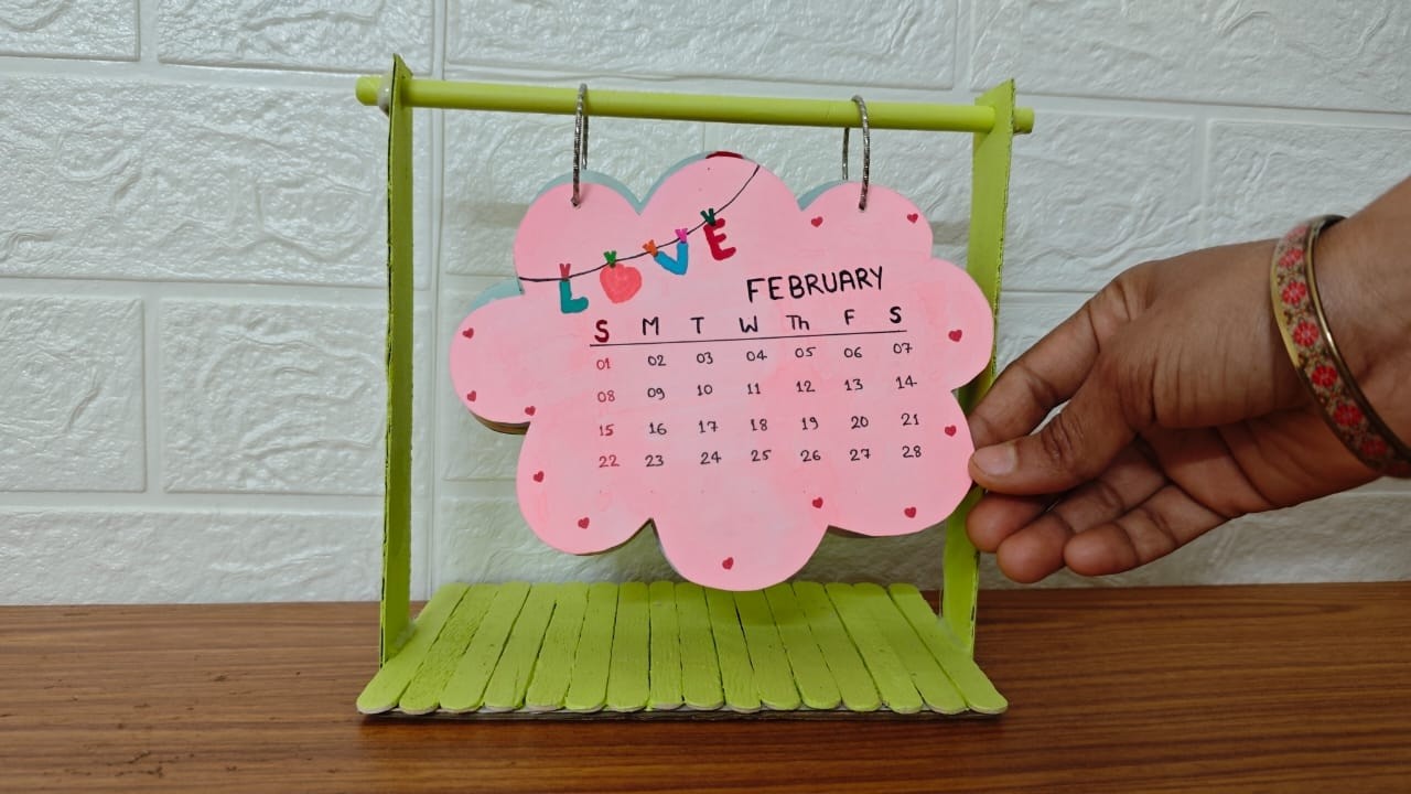 Cute Desk Calendar 💖 | Handmade DIY Full Year Calendar | Ice Cream Stick Craft