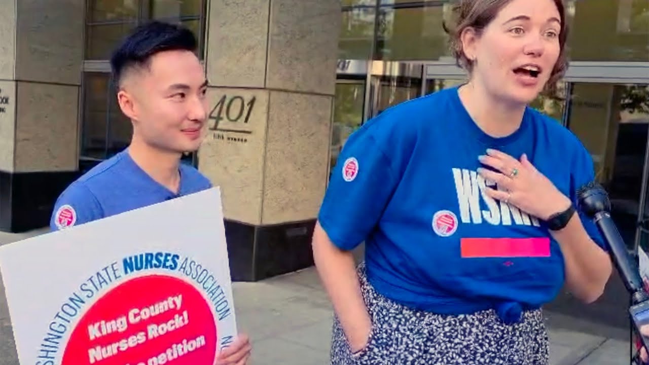 Elena Schensted - King County public health nurses rally on Oct. 27
