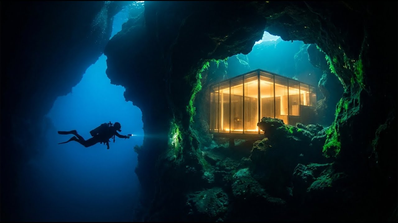 Building a Secret House Inside an Underwater Cave