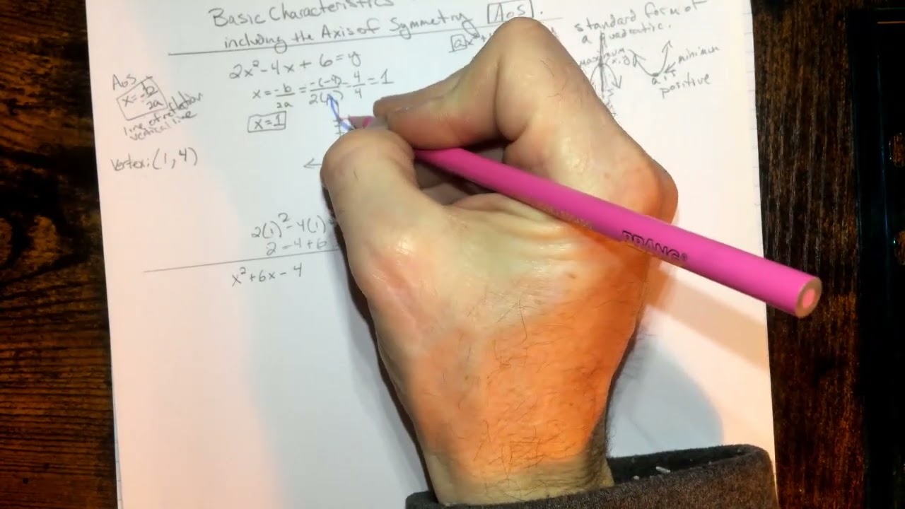 How to utilize the Axis of Symmetry Equation for Quadratic Characteristics