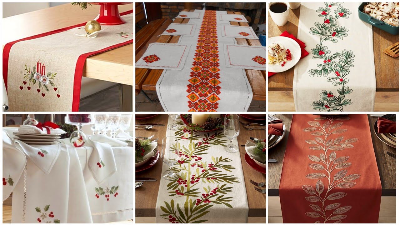 Top 50 Hand Embroidered Table Runners And Table Mats Designs Patterns And Ideas