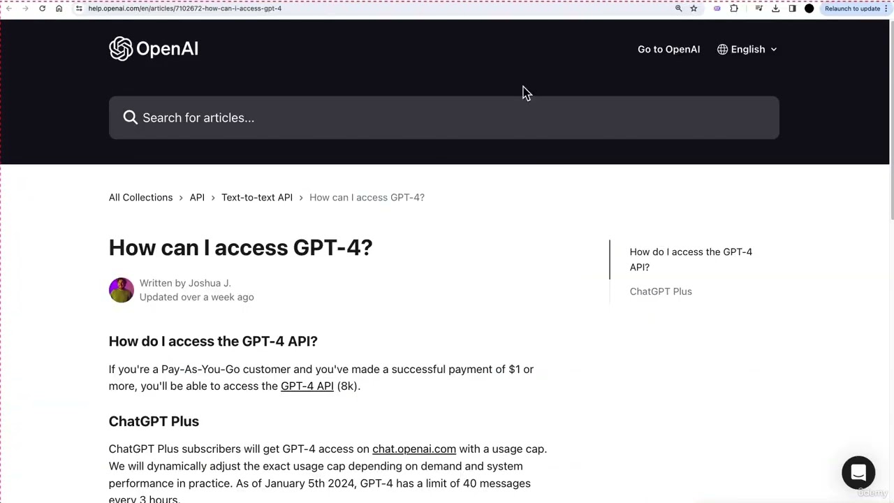 How do I access the GPT 4 API
