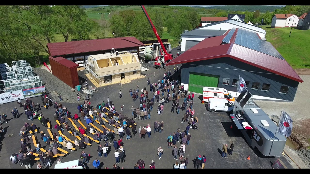 Luftaufnahmen Einweihung der WOLF-HAUS Manufaktur in Burkardroth am 11. und 12. Mai 2019