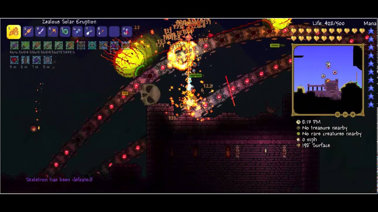 Terraria 1.3 / 5 bosses vs Solar Eruption flail
