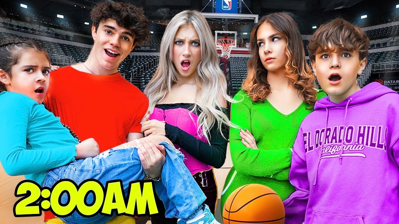 24 HOUR OVERNIGHT IN A BASKETBALL STADIUM!**The Ramsley Family**