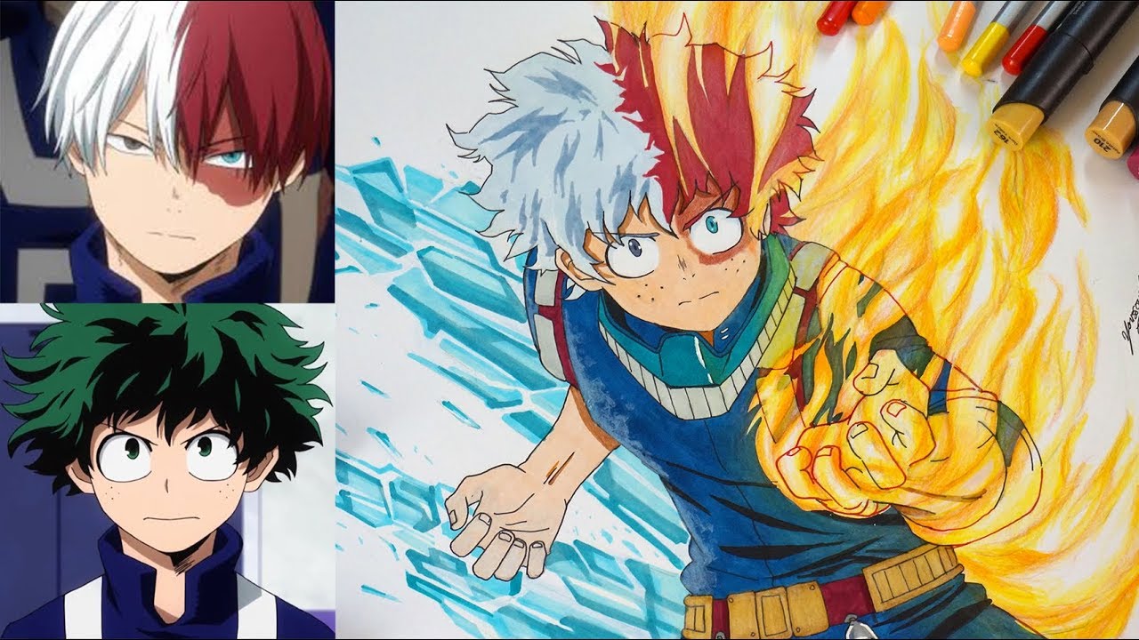 Drawing Midotodoroki / Midoriya & Todoroki's Fusion From My Hero Academia