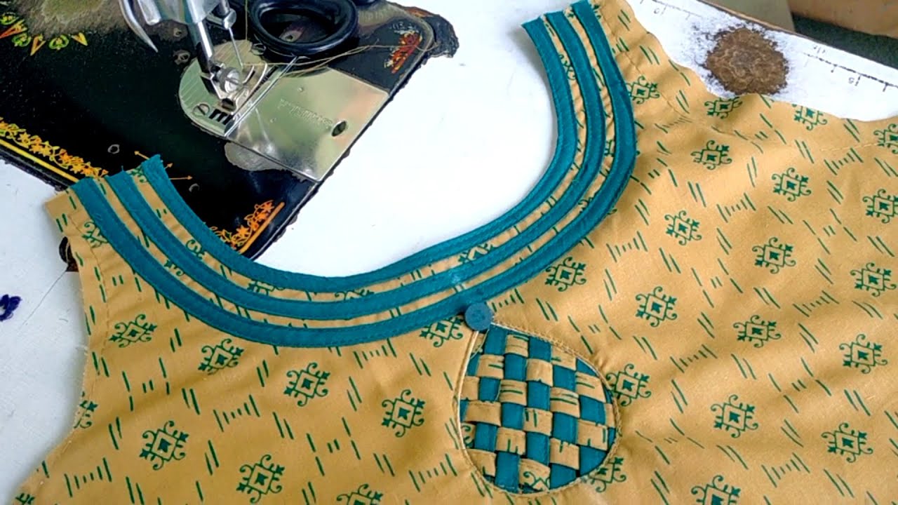 Latest Neck Design kurti cutting and stitching