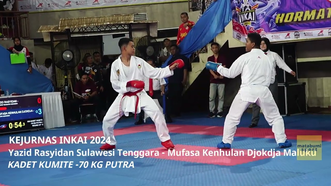 KEJURNAS INKAI 2024 | Yazid Rasyidan VS Mufasa Kenhulan Djokdja | KADET KUMITE -70 KG PUTRA
