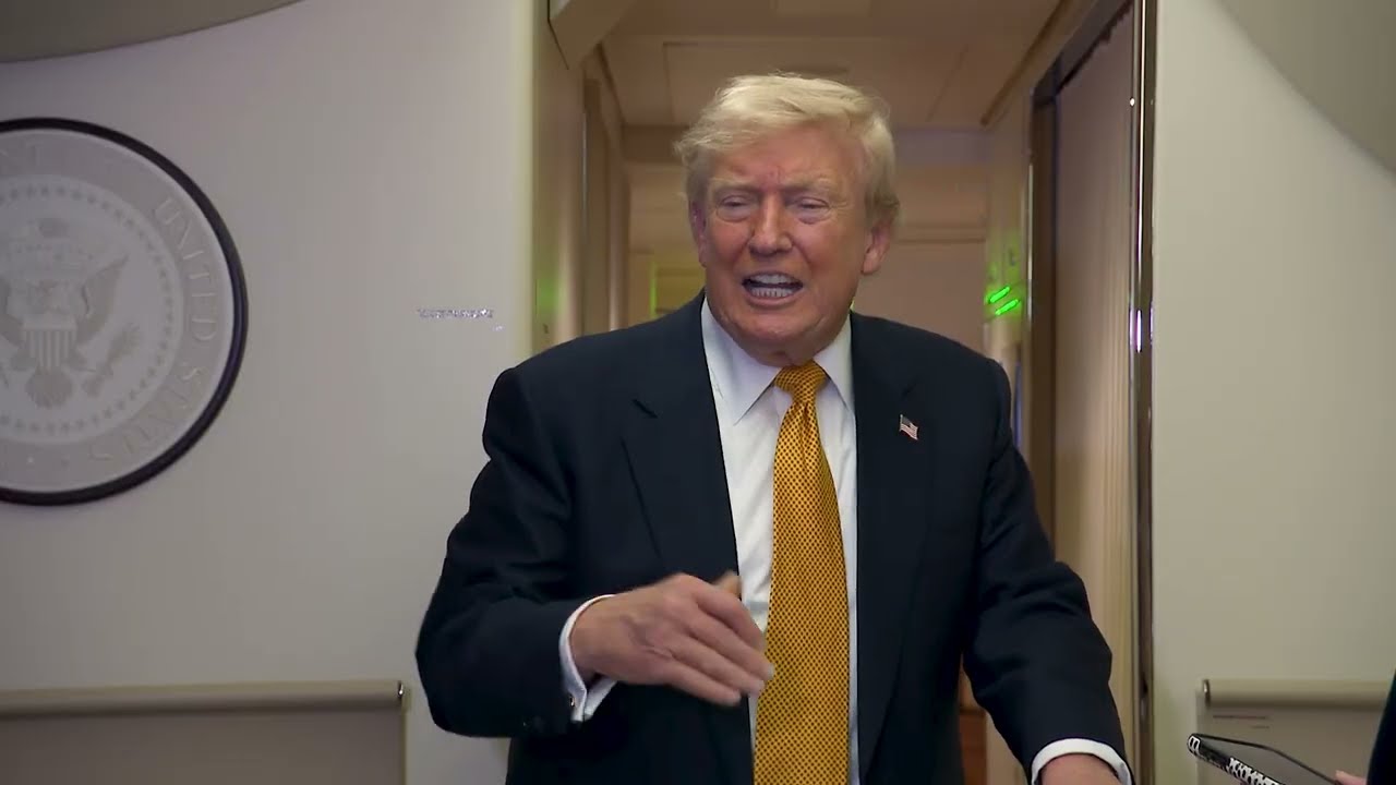 President Trump Gaggles with Press on Air Force One En Route Joint Base Andrews, Jul. 8, 2026