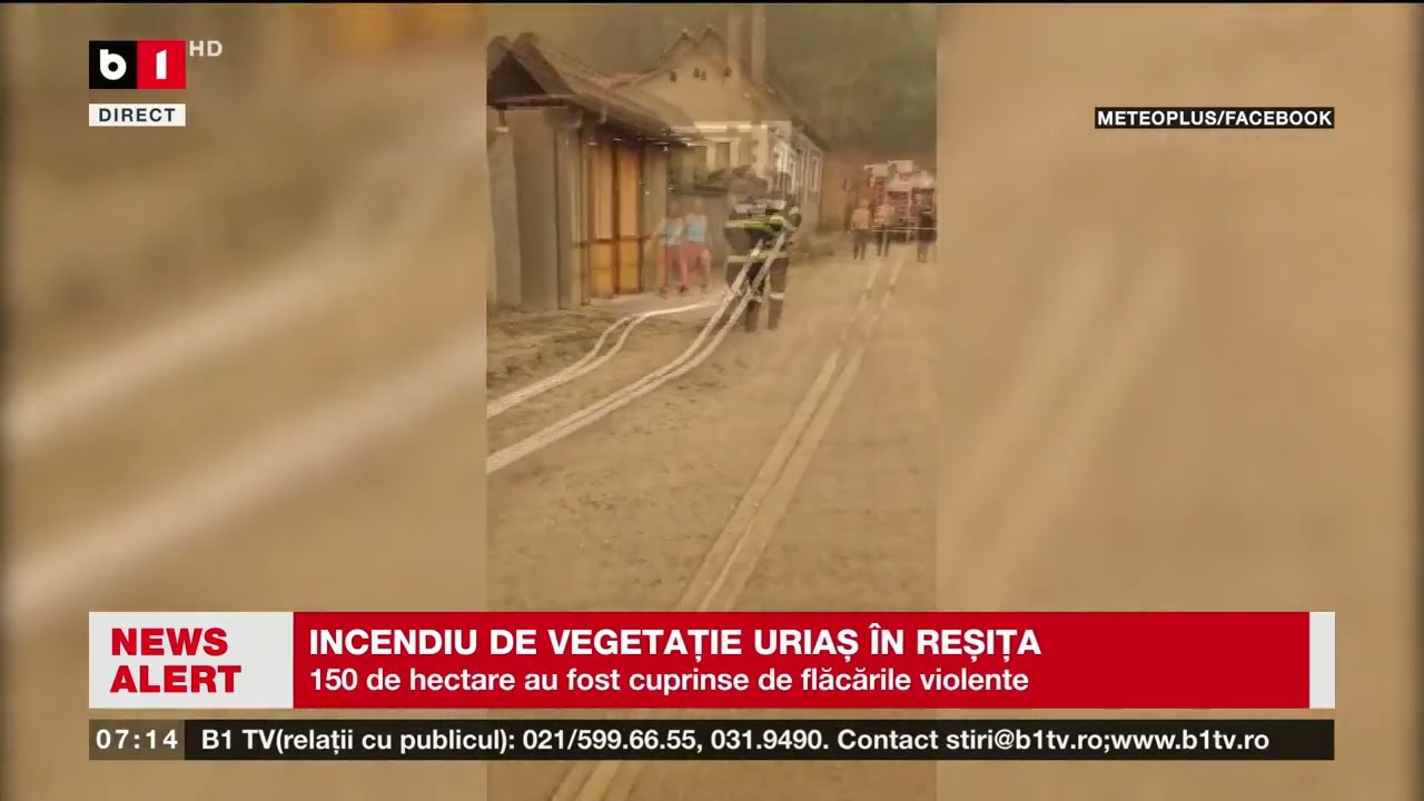 INCENDIU DE VEGETAȚIE URIAȘ ÎN REȘIȚA_Știri B1TV_4 sept. 2024