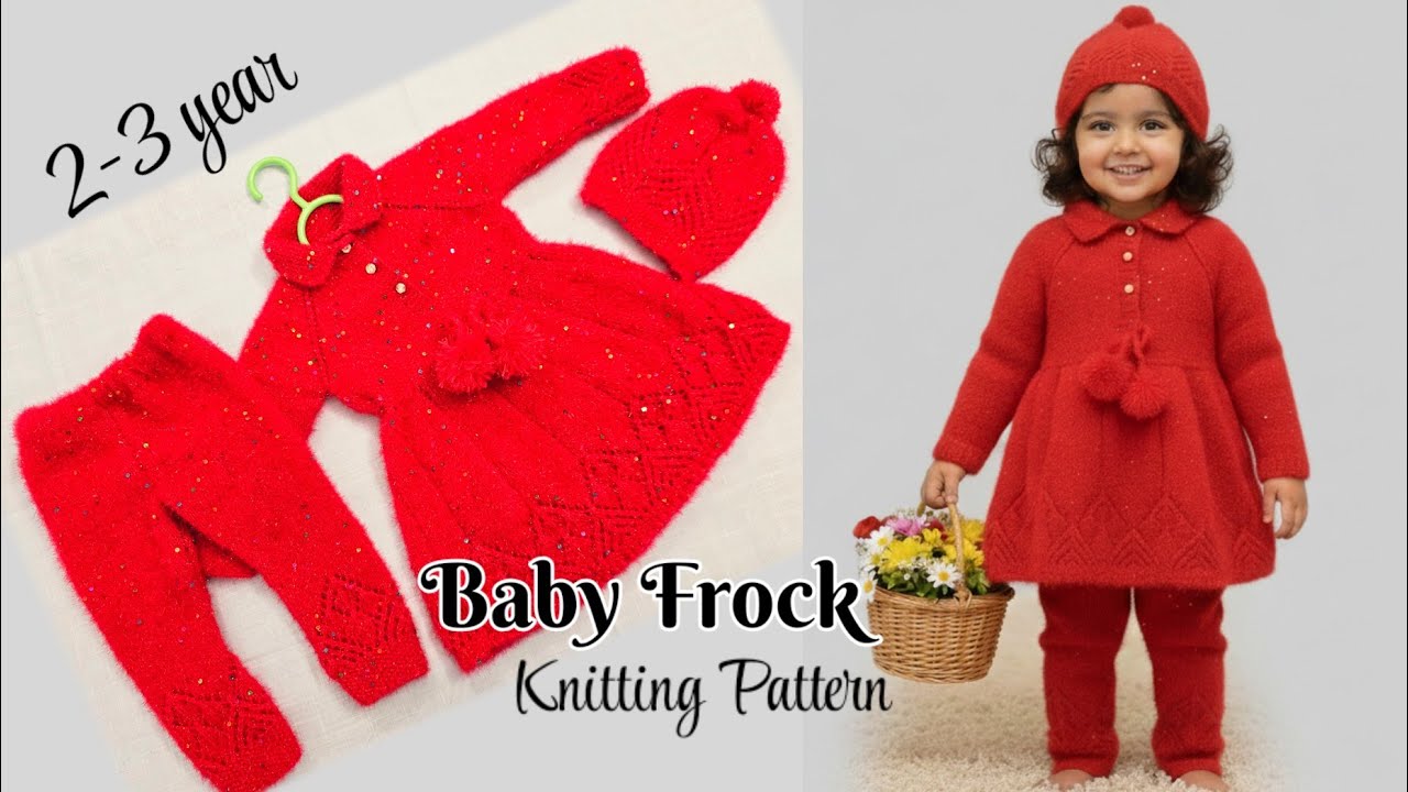 2 Saal ki Bacchi ke Liye Woolen Frock Bunai | Easy Baby Frock Knitting Pattern | Sweater Design