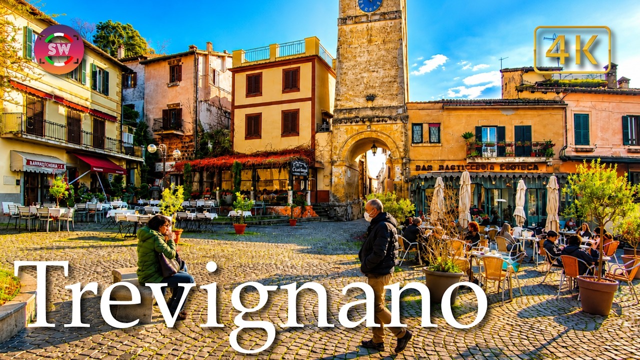 Trevignano Romano (Lazio), Italy【Walking Tour】History in Subtitles - 4K