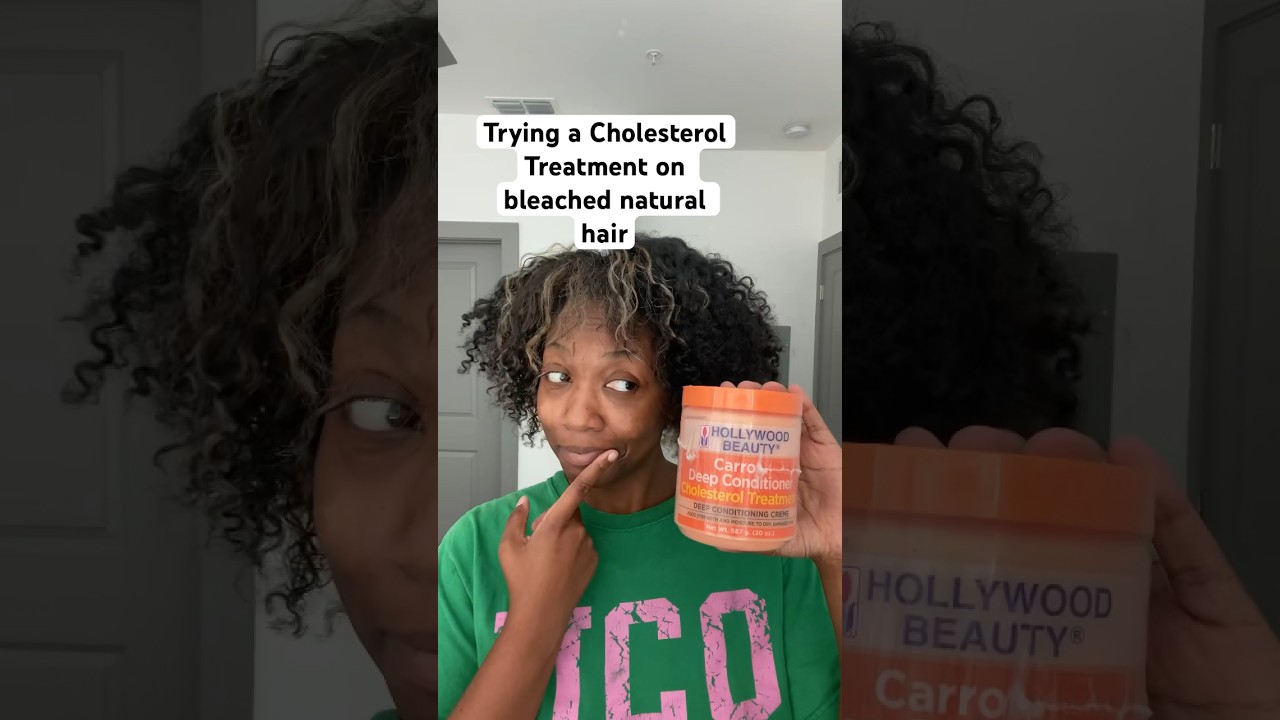 Have you had a cholesterol treatment?🤔 #bleachedhair #naturalhair #deepcondition #shorts