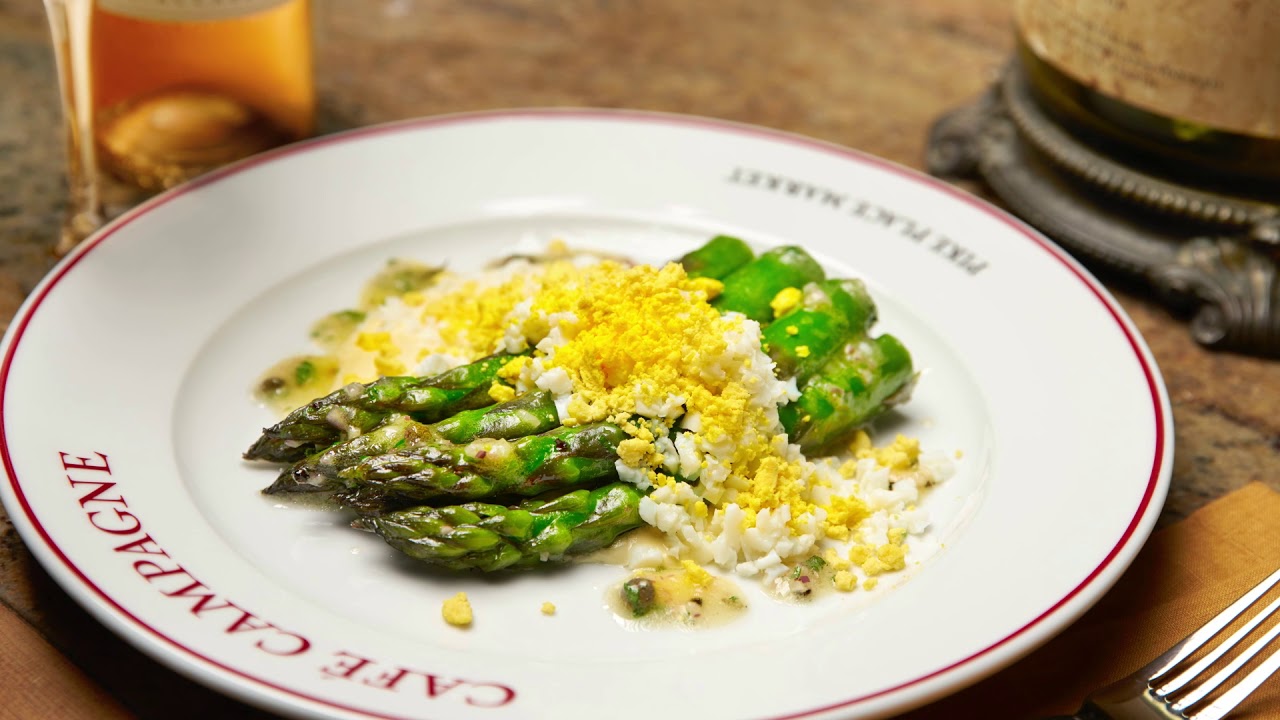 Asparagus mimosa at Cafe Campagne | Seattle, WA | Washington Grown