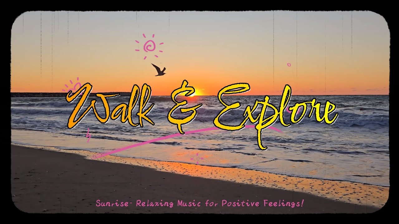 Beautiful Beach Sunrise Background video in 4K - relaxing video and music