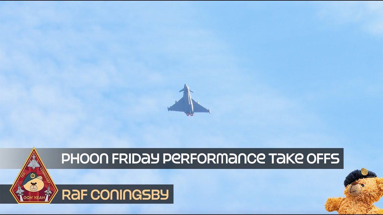 SIX MEGA EUROFIGHTER TYPHOON FGR4 MAX POWER PERFORMANCE TAKEOFFS &bull; 29 SQUADRON RAF CONINGSBY
