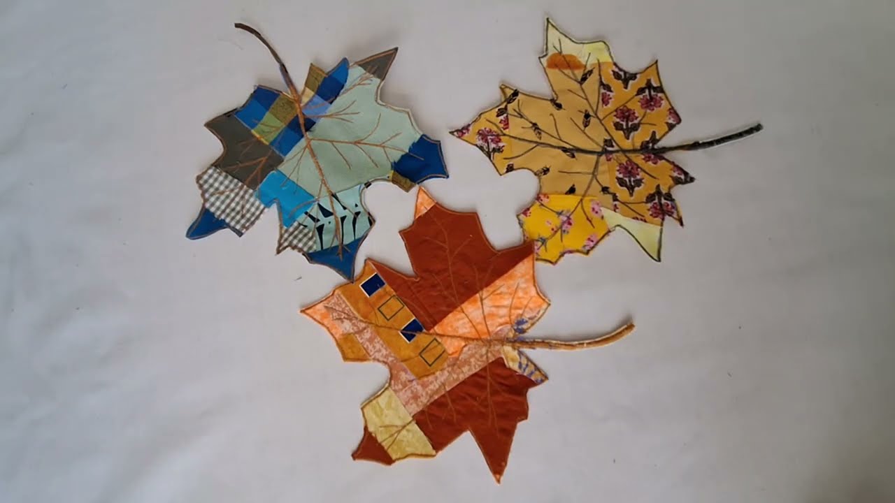 The easiest way to make scrappy fall leaves table runner