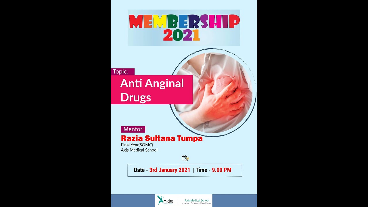 Axis Membership 2021 Demo Class | Anti Anginal Drugs