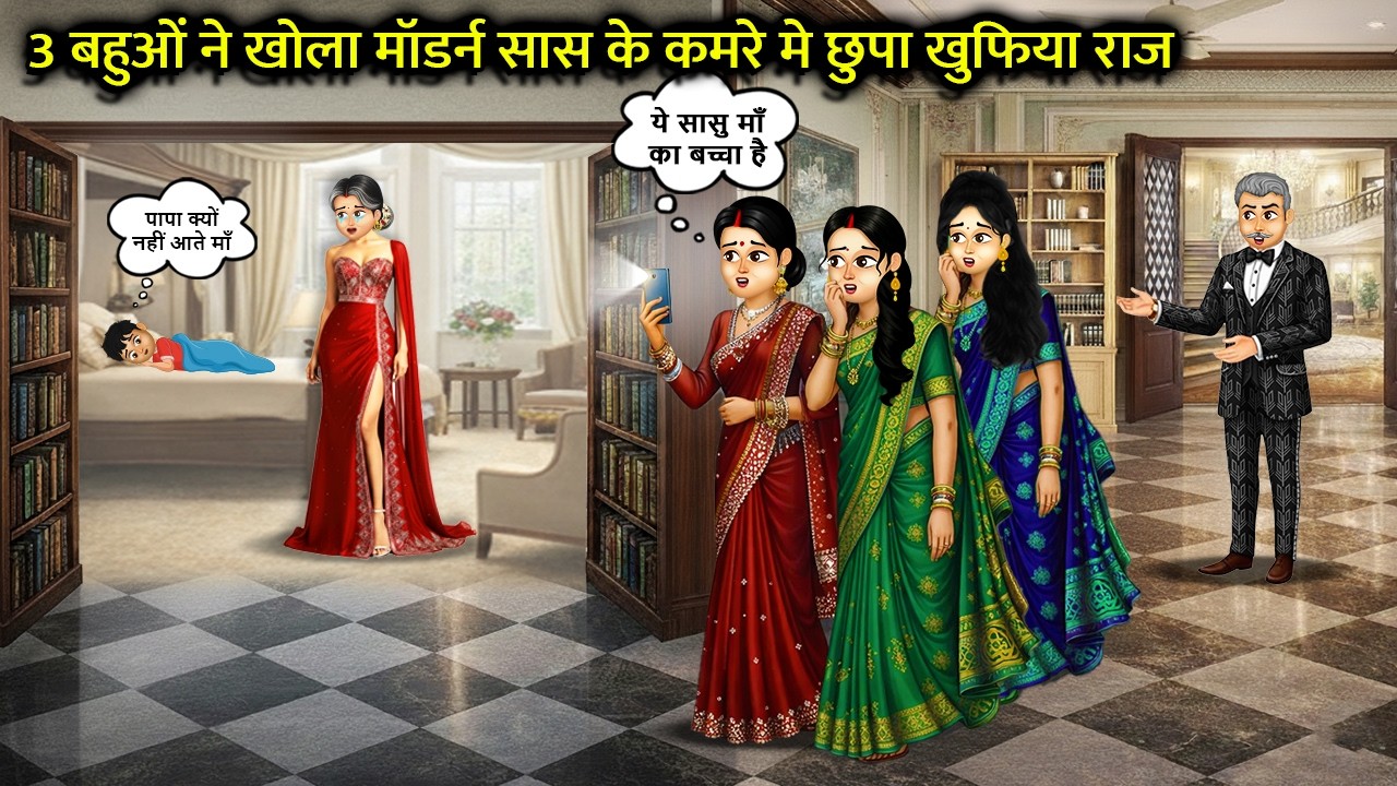 तीन बहुओं ने खोला मॉडर्न सास के कमरे में छुपा खुफिया राज UNCOVERED mother-in-law SECRET CartoonStory